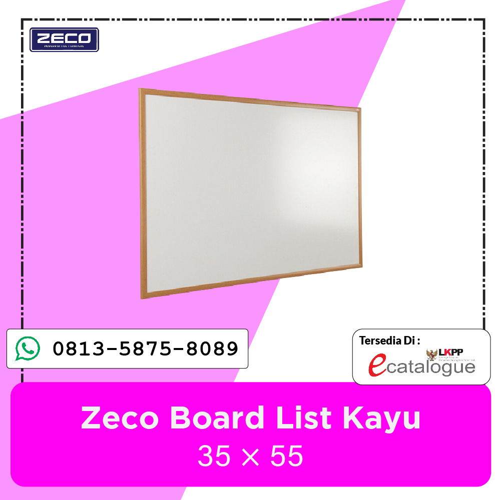 Jual Zeco Whiteboard List Kayu 35×55Jual Surabaya