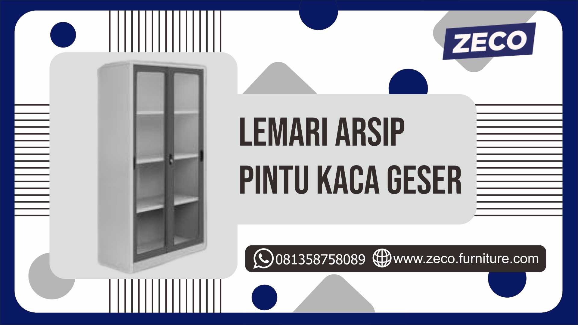 Lemari Arsip Pintu Kaca Geser